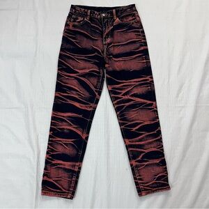 Classic Black and Orange Patterned Jeans size 15 (see measurements)